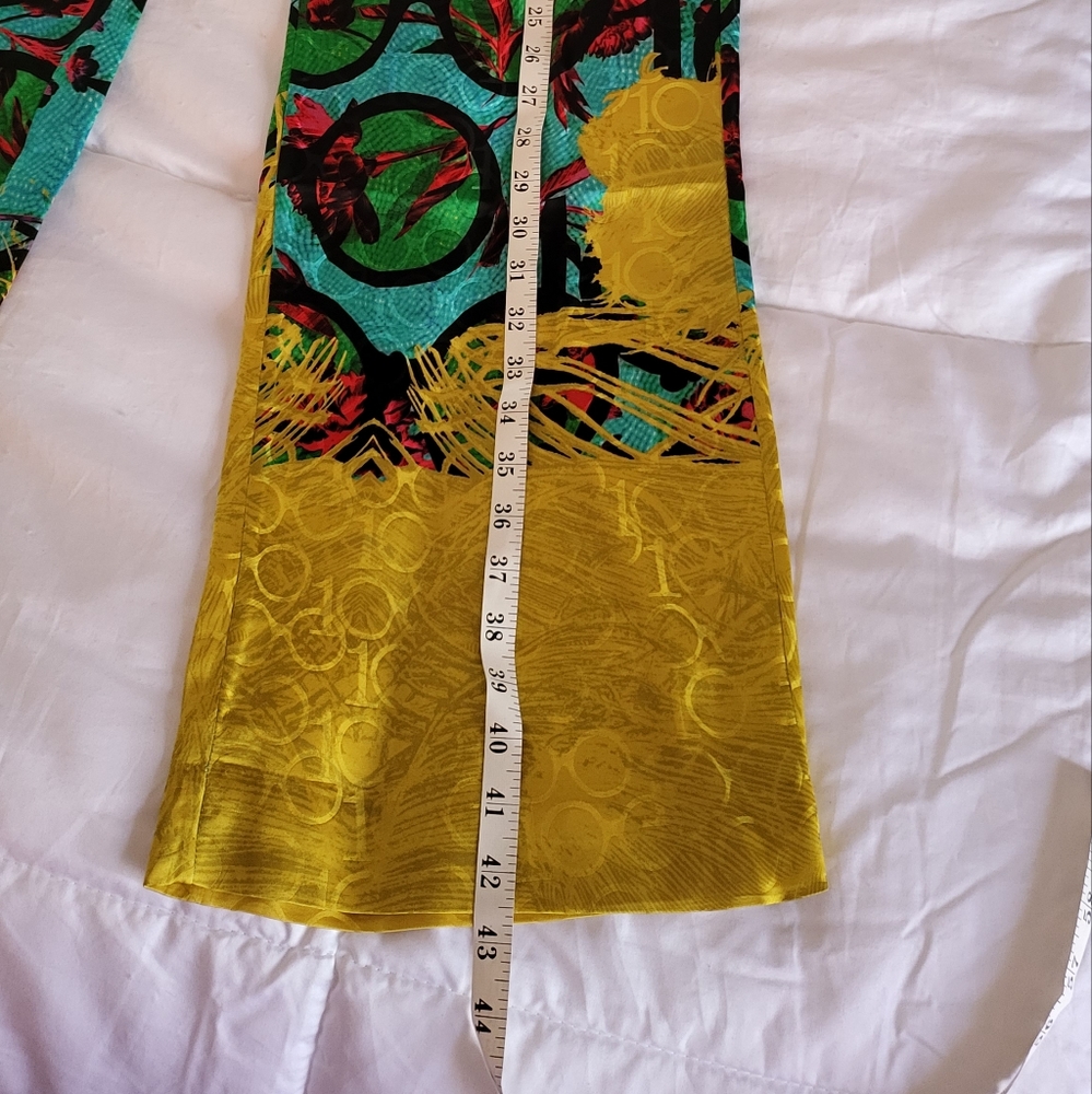 Iris Apfel x H&M pants colourful green/turquoise with string sizes available S. - Picture 14 of 15